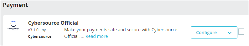 Cybersource Official Plugin Configure Option