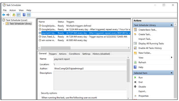 Task Scheduler Summary